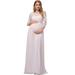 Ever-Pretty Women's Chiffon A-line See-Through Empire Waist Formal Maternity Evening Maxi Dress 7412YF White US6