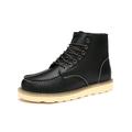 Avamo Men Leather Boots Motorcycle Shoes Martins Boots Shoe Lace-Up Ankle Boot