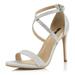 DailyShoes High Heel Sandal for Women Heeled Stiletto Crisscross Strappy Open Toe Criss Crossed Wedding Shoes Bride Simple Thin Heels Sandals Pump