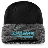 San Jose Sharks Fanatics Branded Authentic Pro Locker Room Official Graphic Cuffed Knit Hat - Black - OSFA