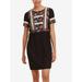 Desigual Women's Floral Embroidery Tralee Dress, Negro, 40