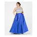 B DARLIN Womens Blue Sleeveless Halter Full-Length Fit + Flare Formal Dress Size 14W
