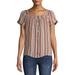 No Boundaries Juniors' Square Neck Woven Top