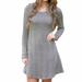 VEAREAR Dress Polyester A-line Dress Long Sleeve Twist Knitted Grey,Dress for women,Maxi,Boho,Midi