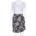 Naya Rea Womens Crepe Floral Print Ruffle Mira Skirt Navy Blue Pink Size UK 16