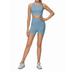 MAWCLOS Women Workout 2 Piece Outfit Yoga Stretch Tank Tops Set High Waist Sport Shorts Active Wear