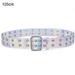 PROKTH Double Grommet Belt Punk Studded Eyelet Leather Holographic Transparent Belt for Men Women