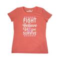 Inktastic Breast Cancer Awareness Fight Believe Hope Survive Adult Women's T-Shirt Female Retro Heather Coral M