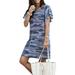 Hawaiian Holiday Boho Baggy Casual Dress For Women Summer Short Sleeve Evening Party Loose Shirt Dress Sundress Loose Casual Kaftan Long Shirt Dress