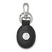 Solid 925 Sterling Silver Official University of Alabama Black Leather Oval Key Chain - 74mm x 31mm