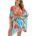 AS ROSE RICH Kimonos for Women - Bathing Suit Coverups for Women - Plus Size Cardigan - Floral, Multi Color 3X Aqua Blue