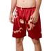 Selfieee Men's Satin Shorts Sleepwear Satin Pajama Bottom Underwear Silk Sleep Shorts 13022 Red Print X-Large