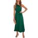 Colisha Women One Shoulder Ruffle Cocktail Sundress Holiday Party Wedding Sexy Dress A-Line Sleeveless Lace Up Maxi Dress