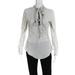 Pre-ownedSee by Chloe Womens Striped Ascot Tie Blouse White Gray Size Euro 36 11180679