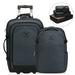 Hynes Eagle 2-in-1 Unisex Rolling Carry on Travel Backpack with Wheels 22" Grey