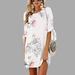 2020 Women Summer Dress Boho Style Floral Print Chiffon Beach Dress Tunic Sundress Loose Mini Party Dress