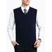 Regular Fit V Neck Sweater Vest for Men Basic Plain Sleeveless Sweater Casual Office Pullover Vest Top with Ribbing Edge