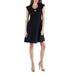 24/7 Comfort Apparel Women's Scoop Neck A Line Dress with Keyhole Detail