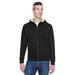 Adult Rugged Wear Thermal-Lined Full-Zip Fleece Hooded Sweatshirt - BLACK/ HTHR GREY - 3XL