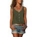 Ladies Tank Top For Women Round Neck Button Down Strapy Cami Tops Casual Sleeveless Henley Shirts Summer Loose Tunic Tees