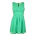 Emerald Sundae Juniors' V-Neck Belted Chiffon Dress (3, Mint)
