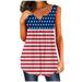 Mchoice Summer Casual Tank Tops Loose Star Stripe USA Flag Blouse Independence Day T-Shirt 4th of July Patriotic Tee Tops