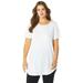 Roaman's Women's Plus Size Crisscross-Back Ultimate Tunic Long Shirt