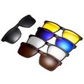 Worallymy Unisex PC Frame Sunglasses Car Driving Hiking Sun Glasses UV Protection Traveling Eyewear with 5pcs Lenses