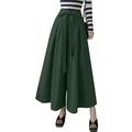 ZANZEA Women Tie Waist Wide Leg Pants Loose Casual Office Palazzo Trousers