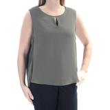 NINE WEST Womens Green Sleeveless Keyhole Wear To Work Top Size: L