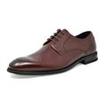 Bruno Marc Mens Casual Oxford Shoes Genuine Leather Lace up Dress Shoes WASHINGTON-5 DARK/BROWN Size 8.5