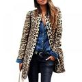 Women Fall Jacket Women Fashion Leopard Printed Sexy Winter Warm Wide Female Jackets Wind Cardigan Long Coat