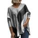 UKAP Women Long Sleeve V Neck Colorful Blouse Shirts Loose Dolman Ruched Tops Tunic Blouses