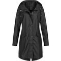 Women's Solid Rain Jacket Outdoor Hoodie Waterproof Long Coat Overcoat Windproof