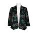 Evan Picone Lapel Collar Long Sleeve Multi Print Crepe Jacket-BLACK MULTI