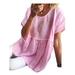 Women Cotton Linen Shirt Dress Casual Loose Mini Tunic Dress Plus Size