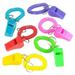 Colorful Whistle with Spiral Bracelet and Keychain - 36 Pieces of Multi-colored Noisemaker - Perfect for Kids Novelty, School Parades, Sports Equipment, Game Accessories, Party Favors and Supplies