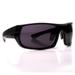 Men's Sport Textured Arm Sunglasses, Gloss Black Rectangle Frame, Black Lens, OS