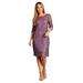 Fanny Fashion Womens Lavender Crochet Lace Knee Length Evening Gown