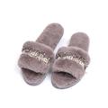 Womens Slippers Flat House Shoes Fur Home Indoor Shoes Open Toe WAV4