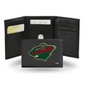 4" Black and Green NHL Minnesota Wild Embroidered Trifold Wallet