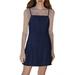 Women's S Denim Mini Dress Sleeveless High Waist Sexy Party Club Spaghetti Strap Dresses