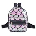 Zewfffr Sequin Travel Backpacks Women Glitter Knapsack PU Leather Rucksack (Pink)