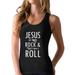 Tstars Womens Christian Shirts Christian Clothes Jesus is my Rock and Thats How I Roll Christian Clothes for Ladies Following Jesus Faith Shirts Christian Outfits Jesus Clothing Racerback Tank Top