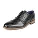 Bruno Marc Mens Fashion Oxford Shoes Lace up Wing Tip Dress Shoes Brogue Casual Shoes WILLIAM_2 BLACK Size 7.5