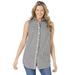 Woman Within Women's Plus Size Perfect Button Down Sleeveless Shirt