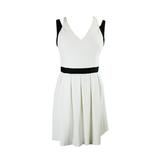 jessica simpson ivory sleeveless contrast fit & flare dress 12