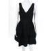 J Crew Collection Womens Side Zip Sleeveless V Neck Mini A Line Dress Black 0