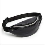 Fashion Women Sequin Waist Bag Fanny Pack Running Zip Belt Shiny Leather Money Pouch Holiday Bag