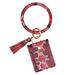 Winnereco Bracelet Keychain Card Bag for Women Leopard Snake PU Wallet Purse (Red)